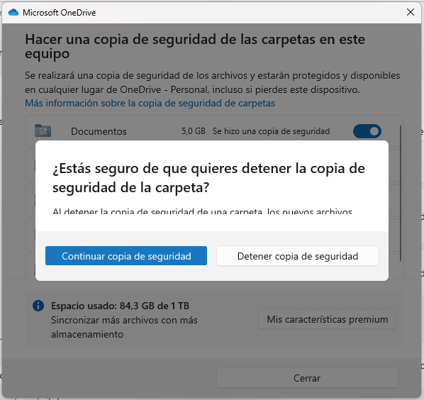 detener copia de seguridad de OneDrive detener copia de seguridad de OneDrive