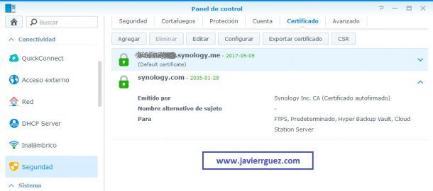 Configura tu NAS Synology con HTTPS y Let´s Encrypt