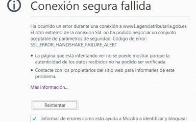 Error SSL en Firefox al realizar la declaración de la renta