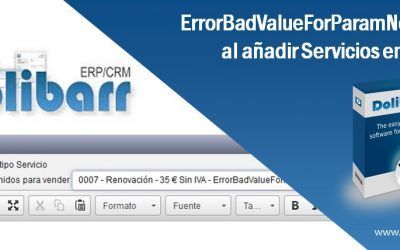 ErrorBadValueForParamNotAString al añadir servicios en Dolibarr