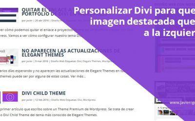 Coloca en Divi la imagen destacada a la izquierda