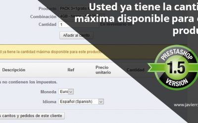 Usted ya tiene la cantidad máxima disponible para este producto