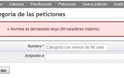 Ampliar el tamaño del campo categoría en Redmine