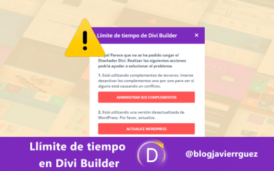 Solucionar el problema de límite de tiempo en Divi Builder