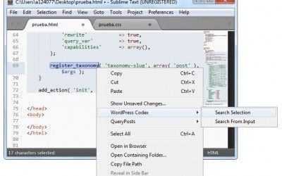 Uso de Sublime Text para desarrollar con WordPress